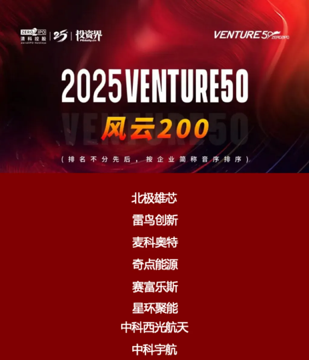 喜報 || 西安投資控股8家被投企業(yè)榮登2025 VENTURE50榜單